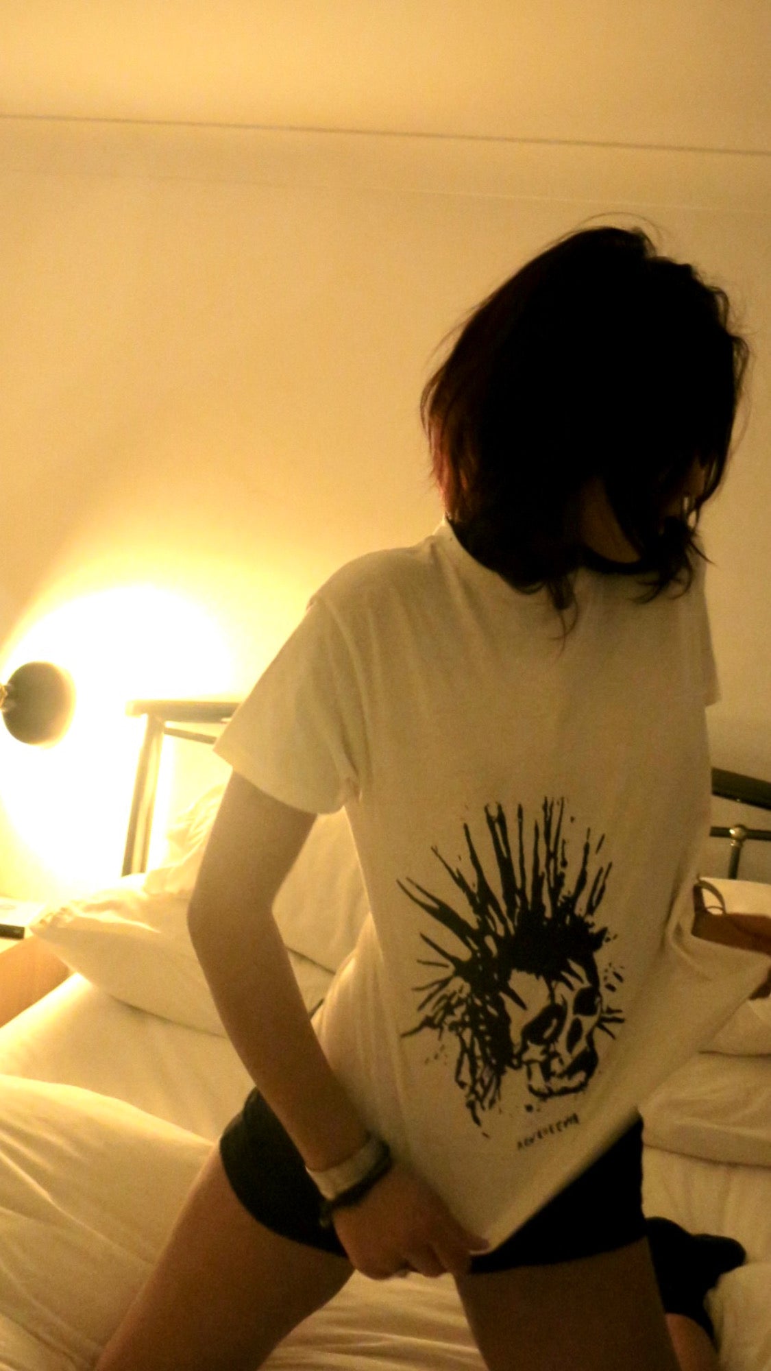 White Skull Baby Tee