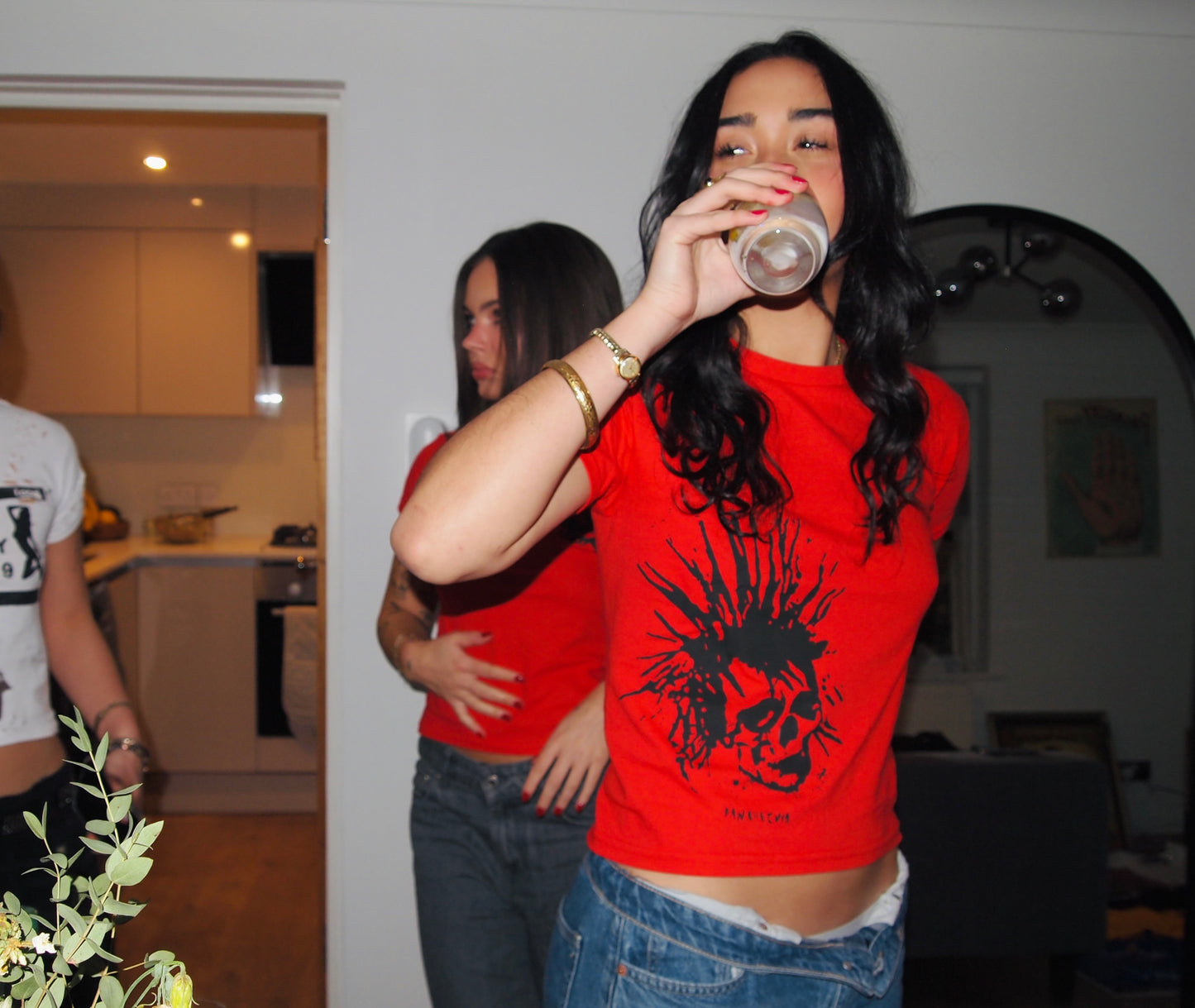 Red Skull Baby Tee