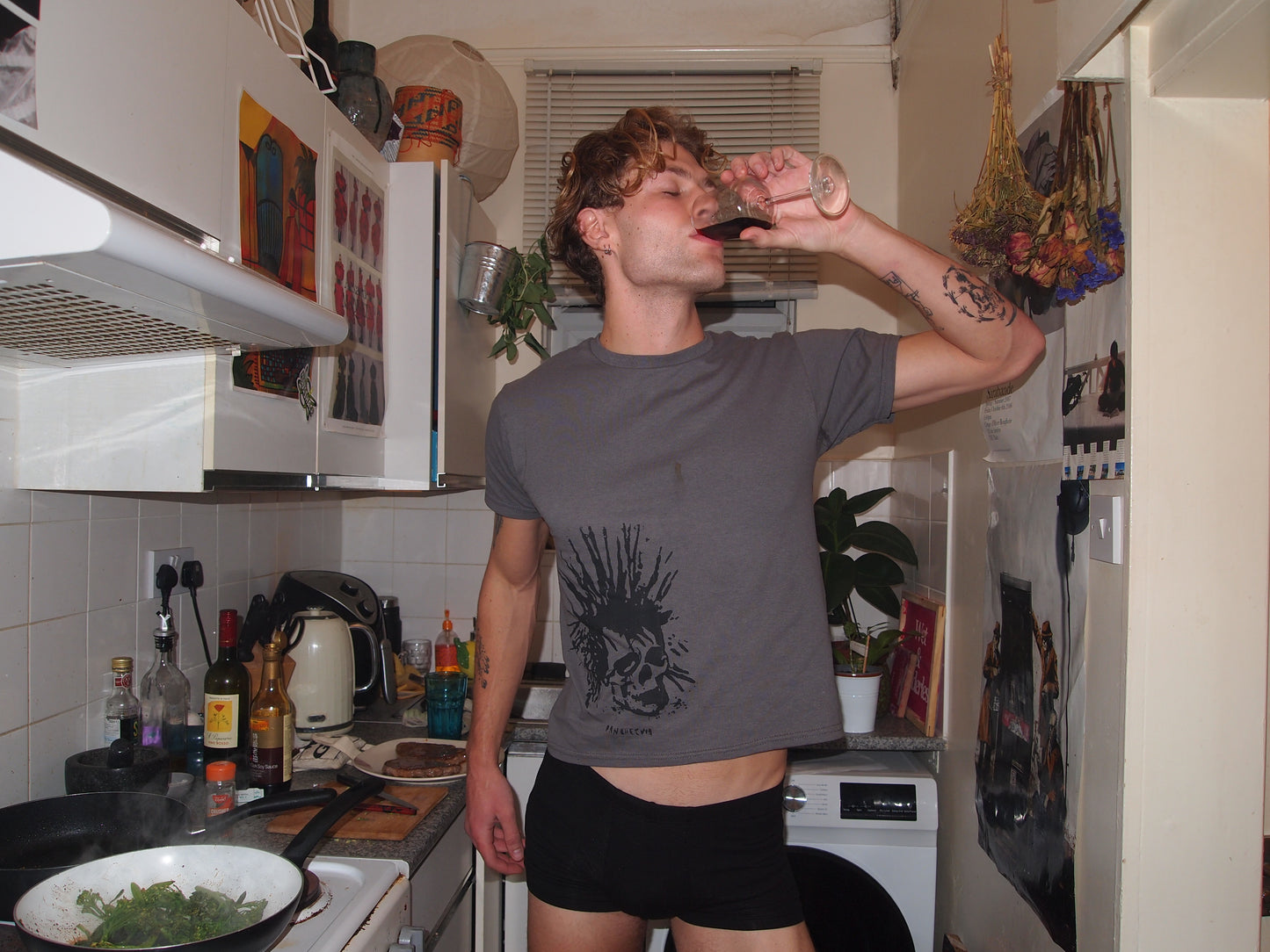 Charcoal Skull Baby Tee