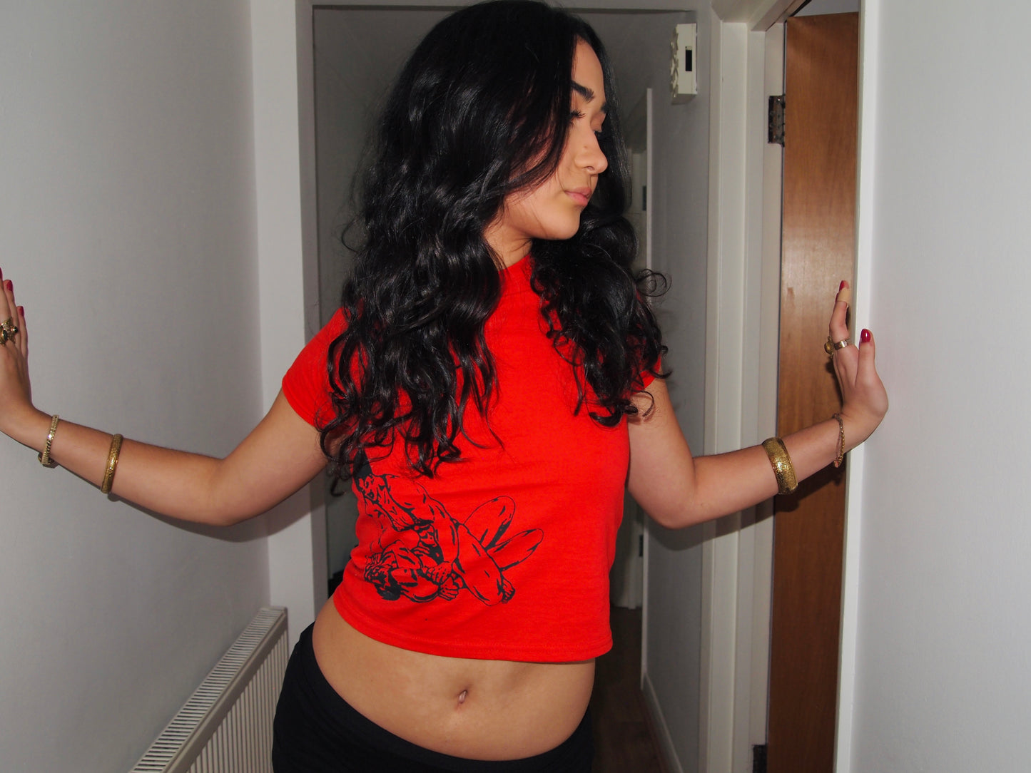 Red Wrestling Baby Tee