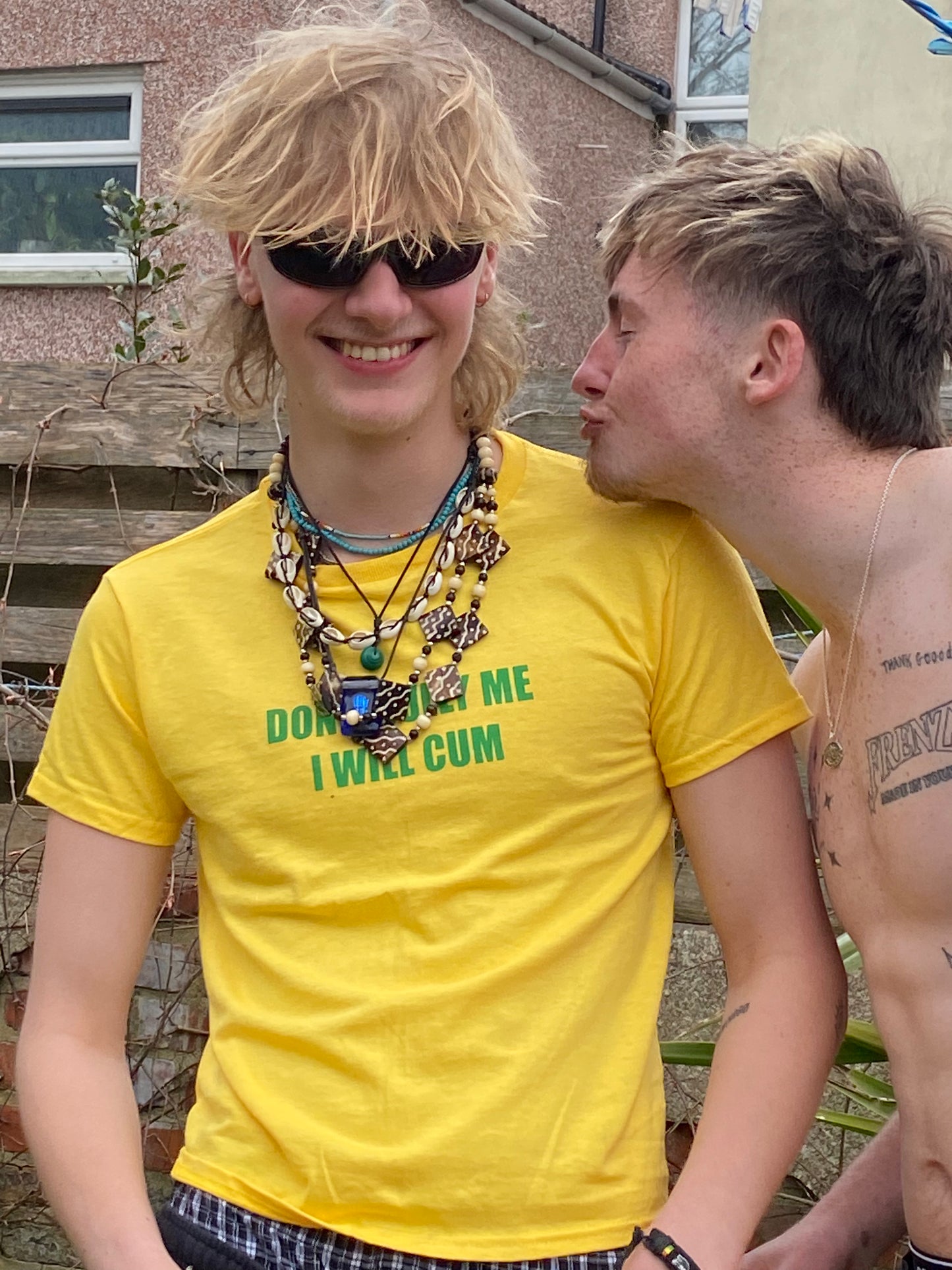 Yellow and green “DON’T BULLY ME I WILL CUM” Baby Tee
