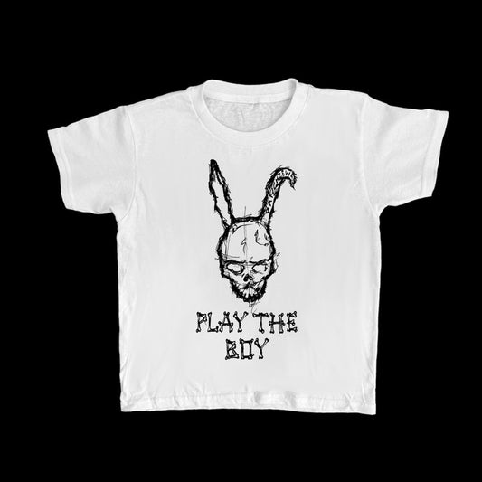 White & Black PLAY THE BOY Baby Tee