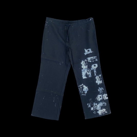 Reworked Black Linen Trousers