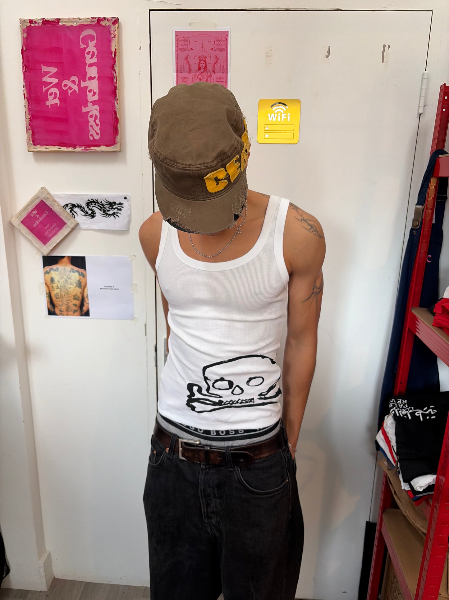 White Crossbones Tank Top