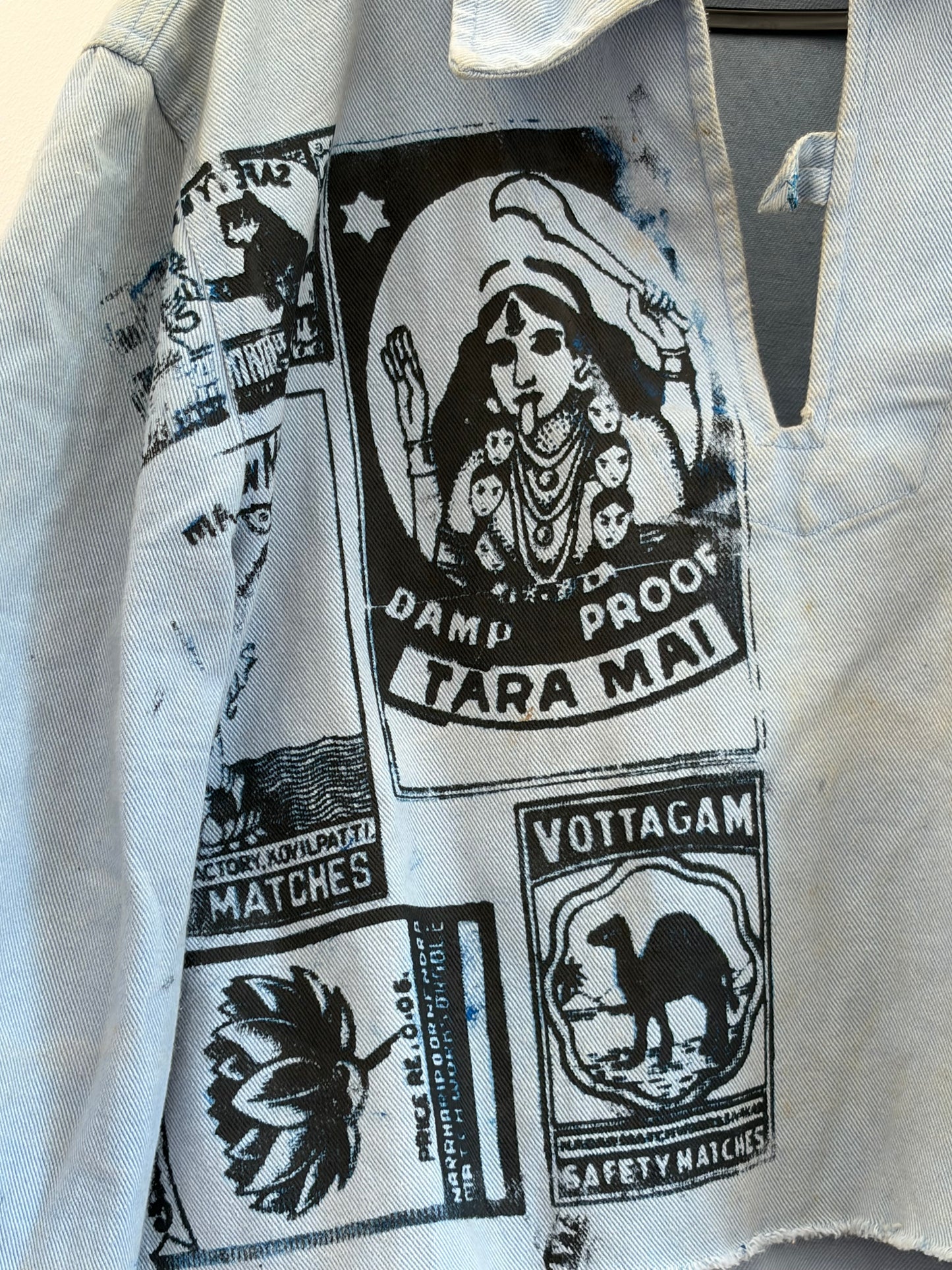 1/1 Hand Printed Vintage French Navy Fleece