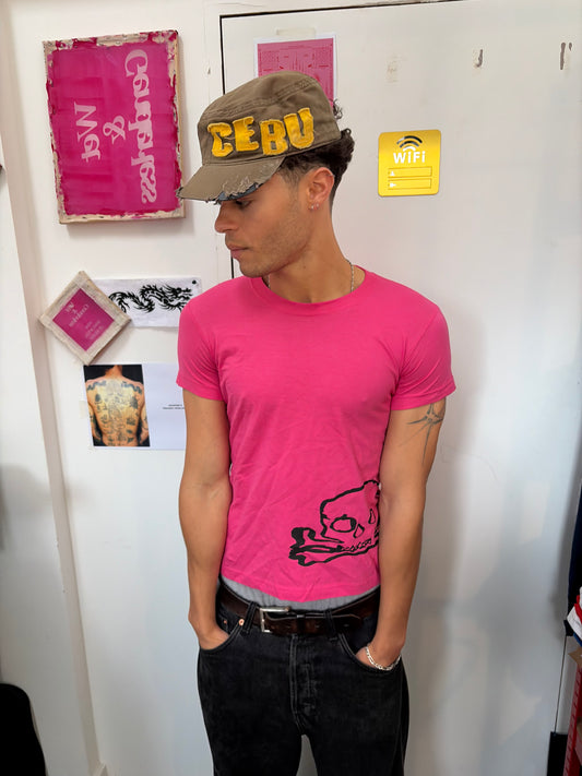 Pink Crossbones Tee - L