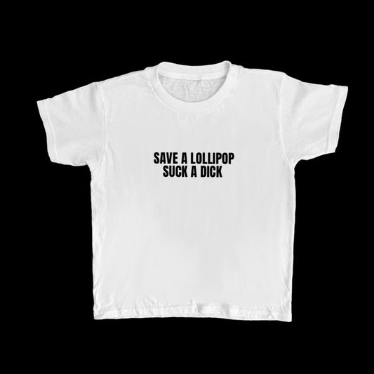 White LOLLIPOP Baby Tee