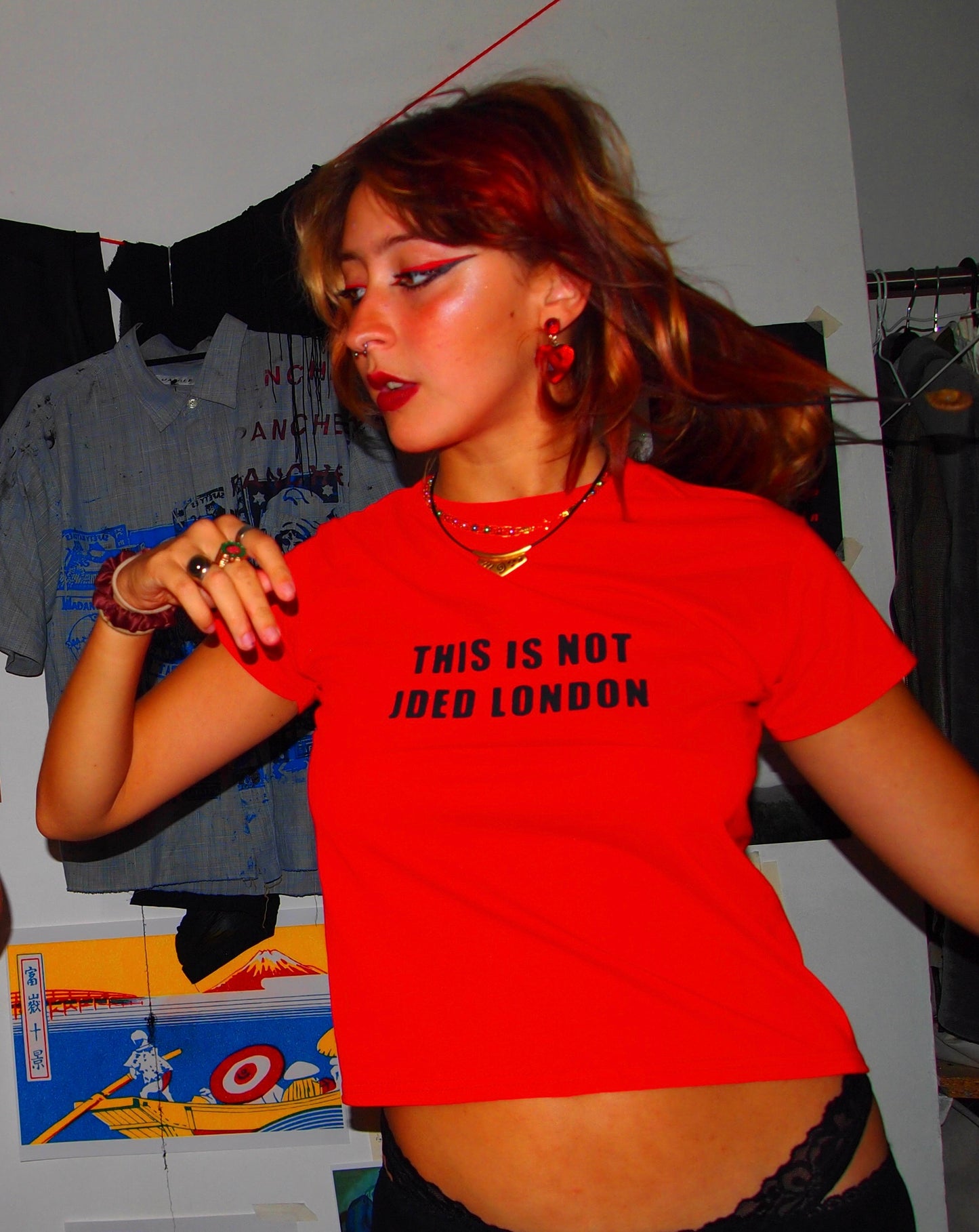 Red + Black THIS IS NOT JDED LONDON Baby Tee