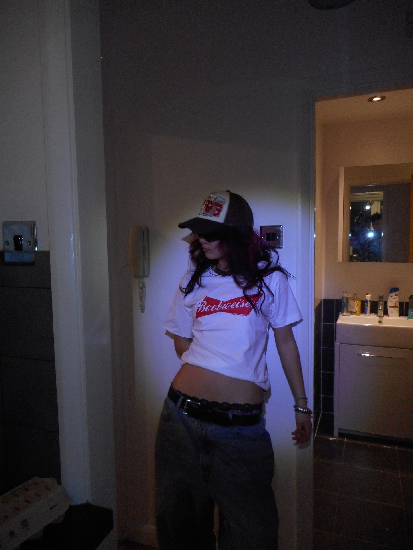 White BOOBWEISER tee