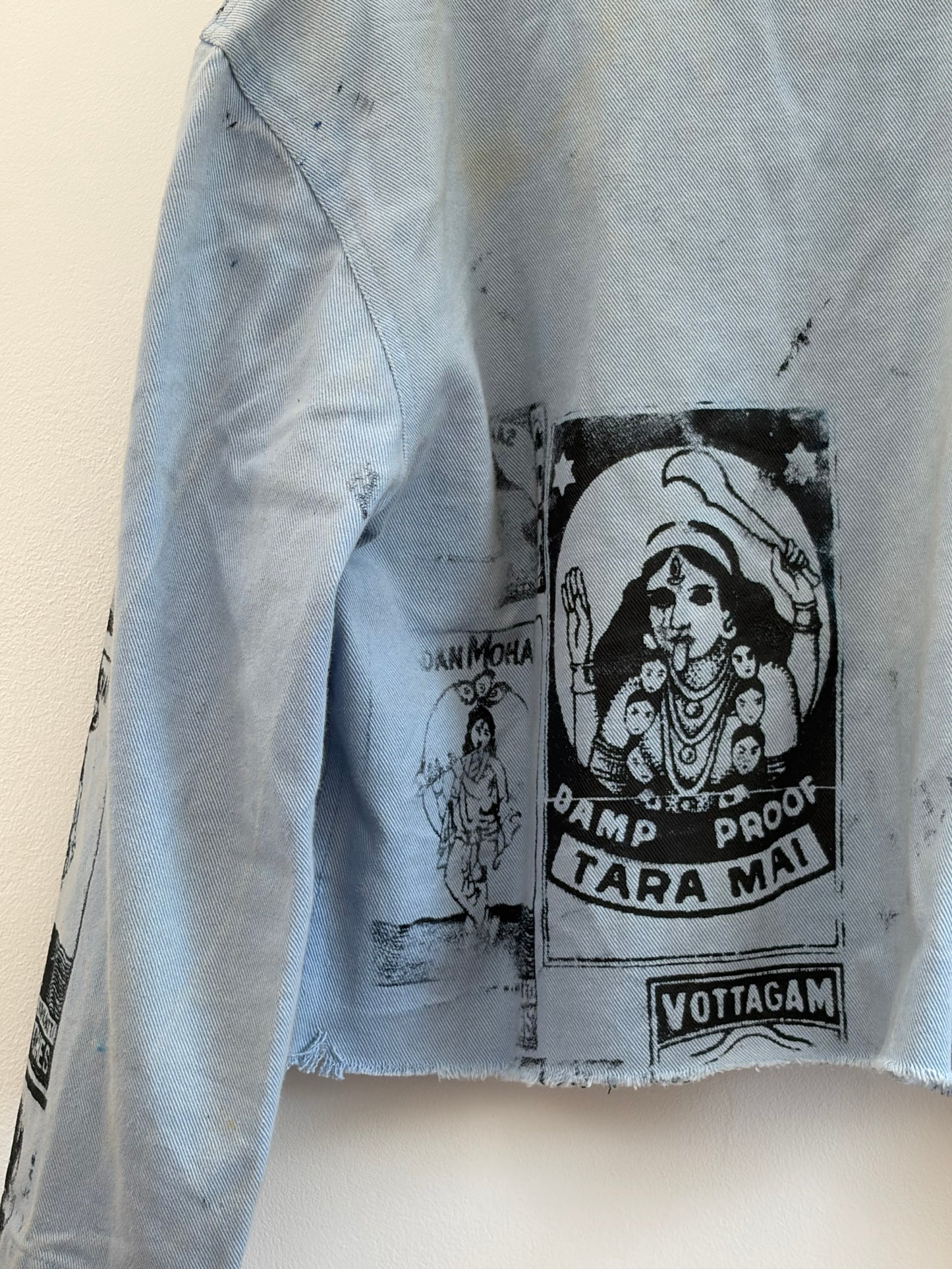 1/1 Hand Printed Vintage French Navy Fleece