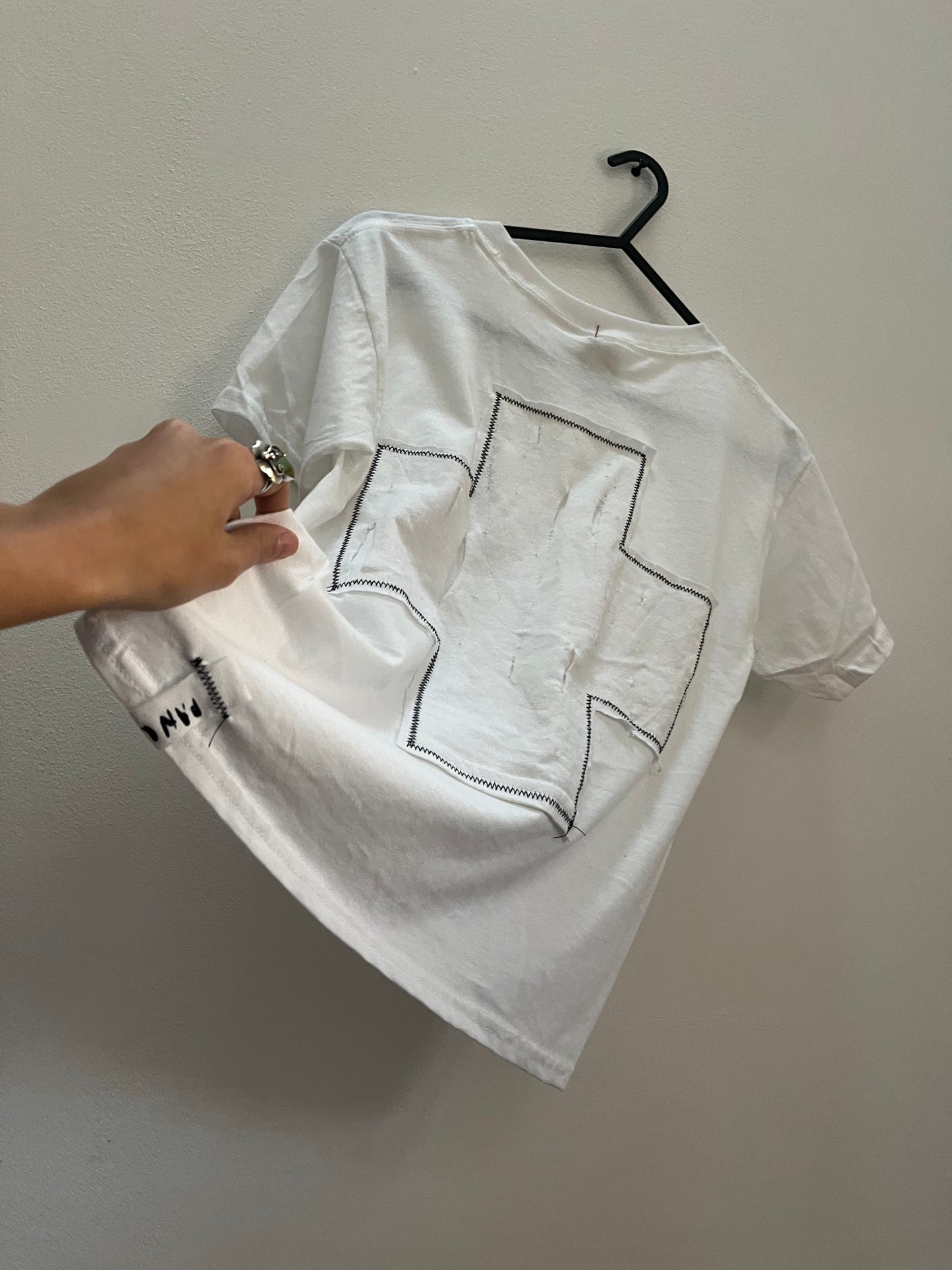 WHITE + WHITE CROSS BABY TEE