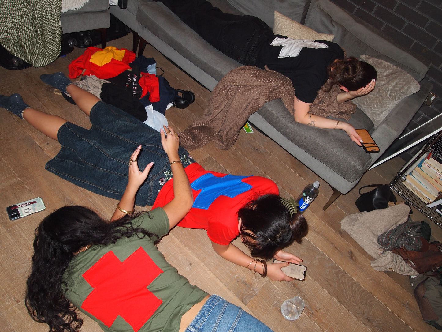 GREEN + RED CROSS BABY TEE