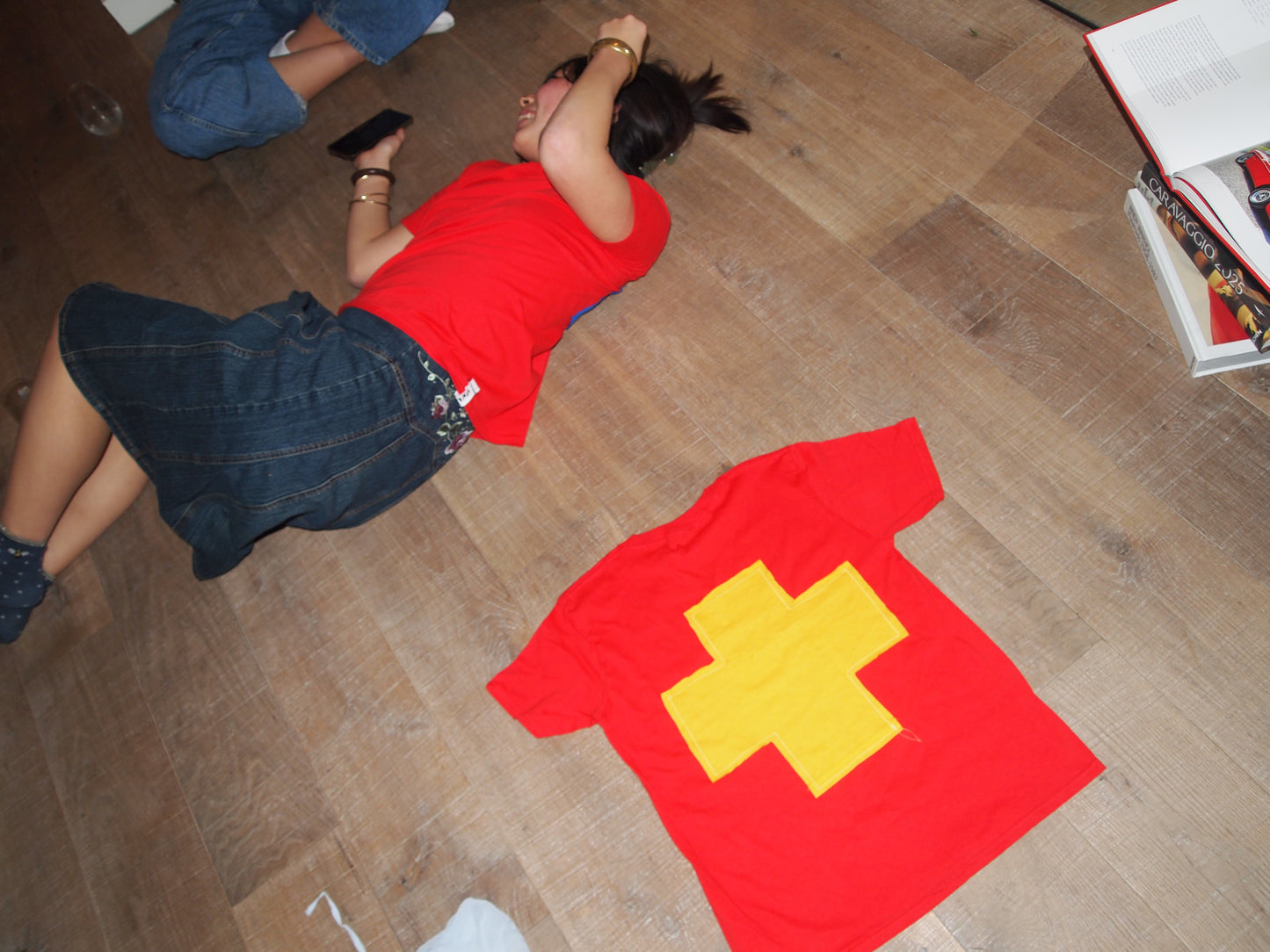 RED + YELLOW CROSS BABY TEE