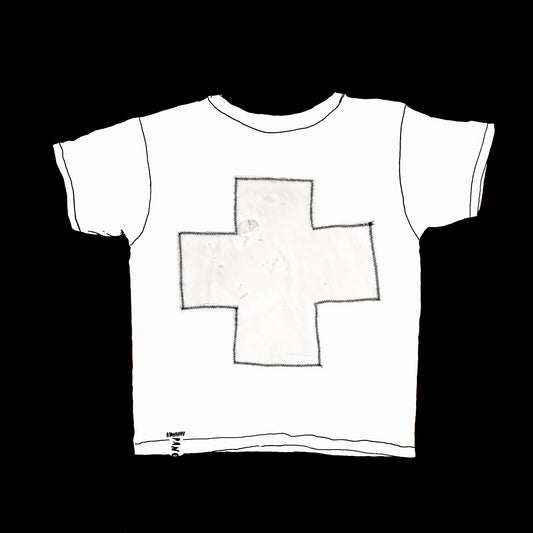 WHITE + WHITE CROSS BABY TEE