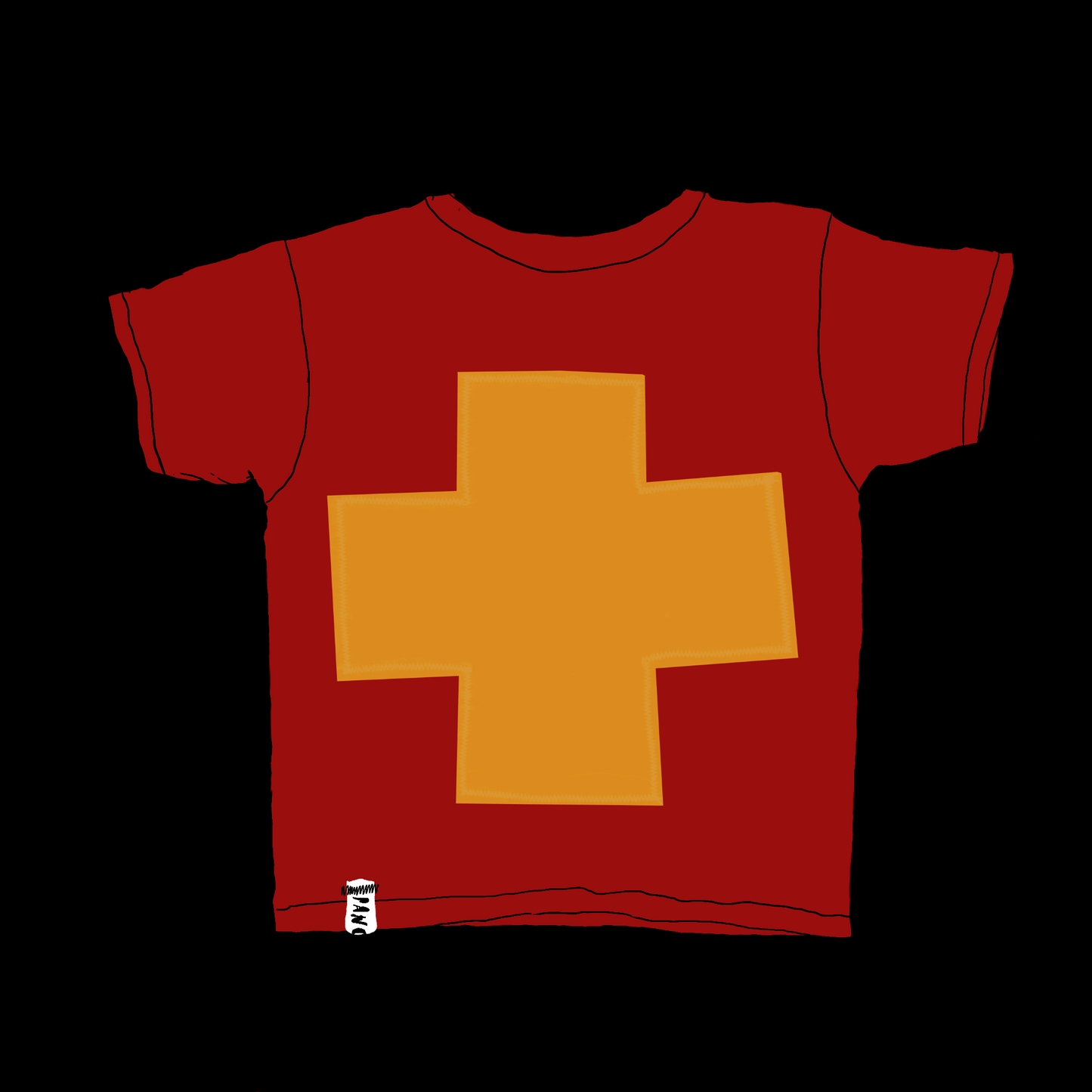 RED + YELLOW CROSS BABY TEE