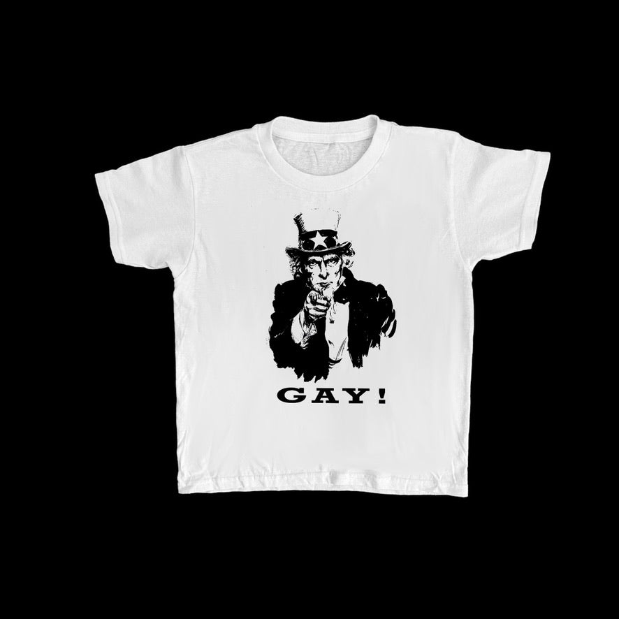 White YOU ARE GAY Baby Tee