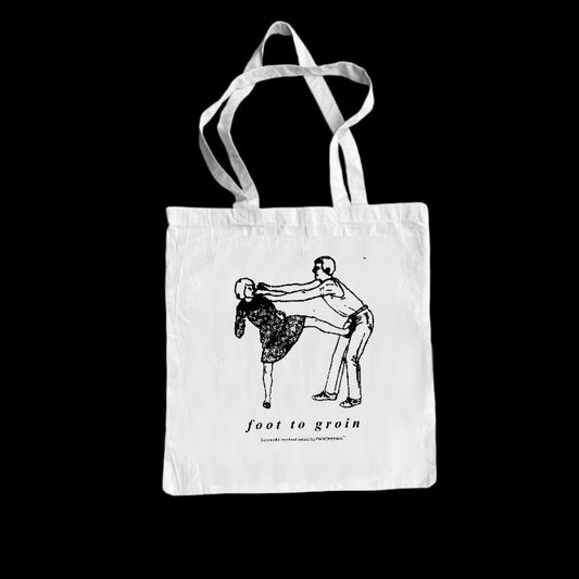 FOOT TO GROIN Tote bag